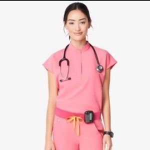 Figs Rafaela Top in Limited Edition Neon Pink Medium